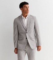 New Look Pale Grey Slim Suit Jacket